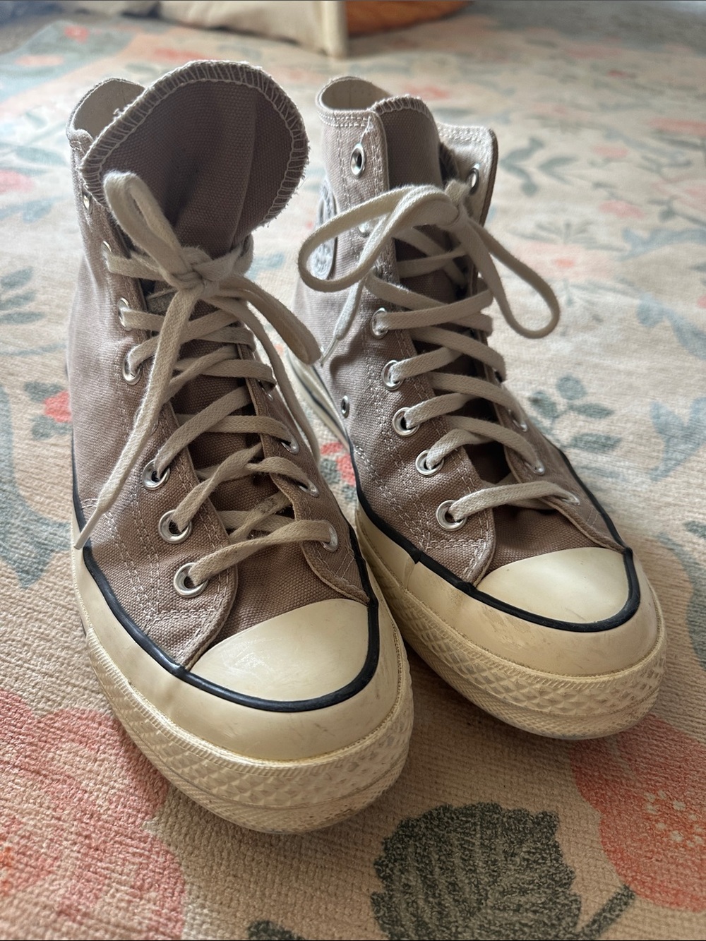 Converse 70s High Top Sneaker in Taupe Canvas with Cream Sole - Picture 2 of 4